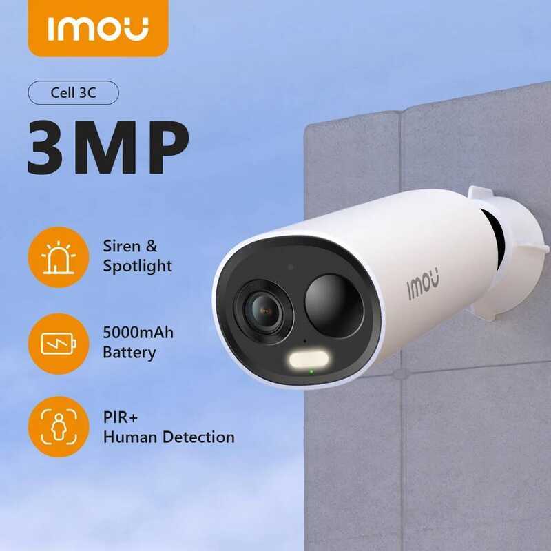 กล้องวงจรปิด IMOU Cell 3C 3MP ใช้พลังงานจากแบตเตอรี่ กล้องไร้สายสำหรับภายนอกอาคาร รองรับการสื่อสารสอ