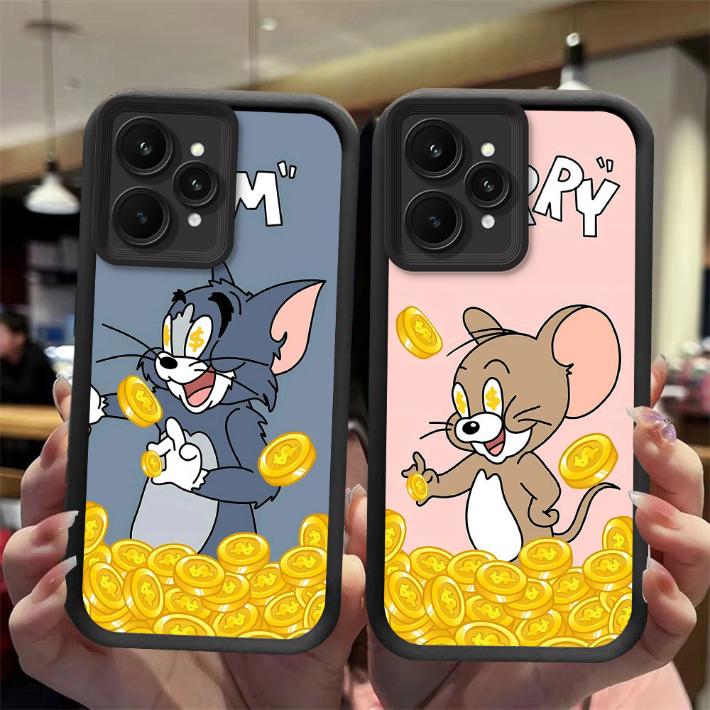 J-27 Cat gold Mouse ดำขาวชมพูเคสโทรศัพท์หรับ Xiaomi Redmi Note 14 12 Pro 5G