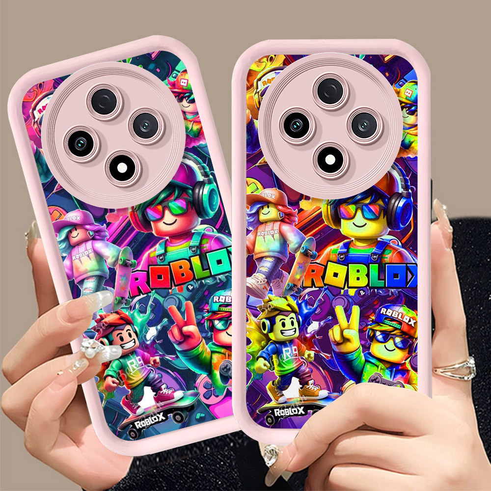 Q-36 Super Roblox ขาวดำเคสโทรศัพท์หรับ Xiaomi POCO C75 C61 M2 X7 ปกสีชมพู