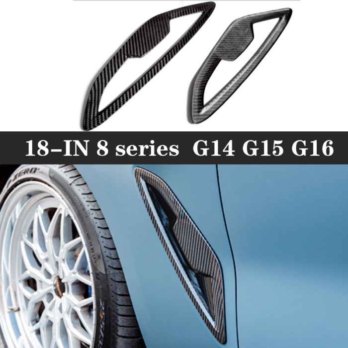 For BMW 8 Series G14 G15 G16 840i 830i 850 2017+ Dry Carbon Fiber 2PCS / Set Auto Fender Side Air V