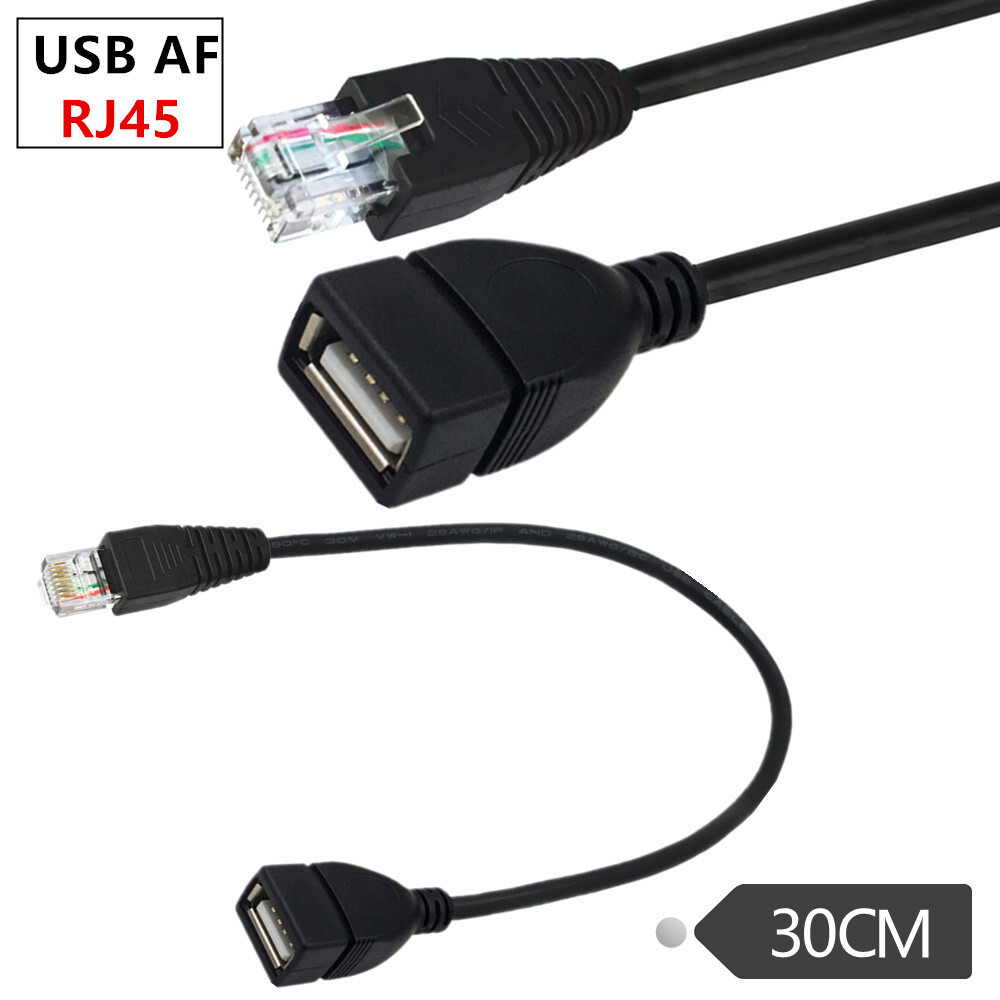 USB A Female to Network Cable RJ45 Male 8P Conversion Head RJ45 to USB AF Adapter Cable 0.3m