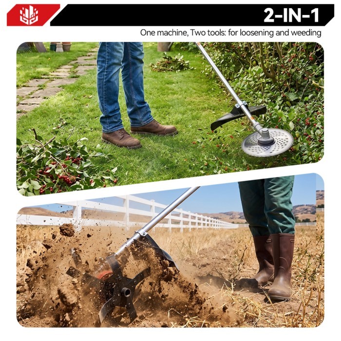 ONEVAN 2 in 1 30000RPM Brushless Electric Lawn Mower Cordless Garden Grass Cutting Trimmer Power To