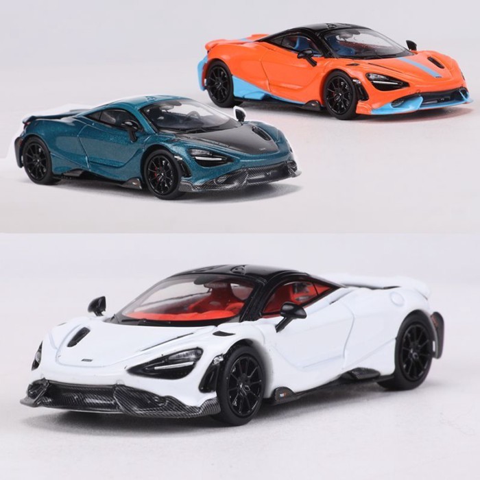 MSDI 1: 64 McLaren 765LT Seine รถสปอร์ตจําลองรถโลหะผสมรุ่นคอลเลกชัน