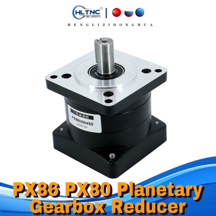 PX86 PX80 Speed Ratio 3.25 4 5 6 :1 Planetary Gearbox Speed Reducer 14mm Input Output Carbon Steel