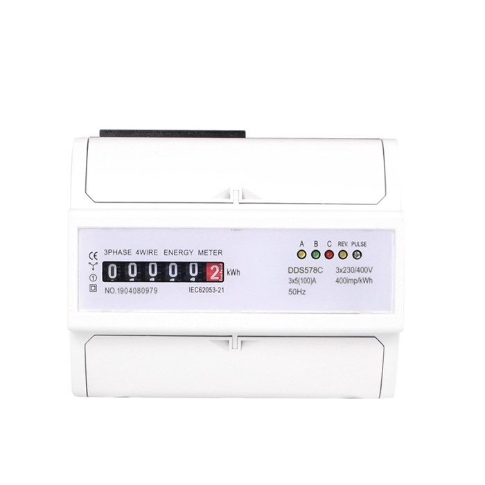 DDS578C three-phase counter display household 380V rail-type watt-hour meter 7P watt-hour meter