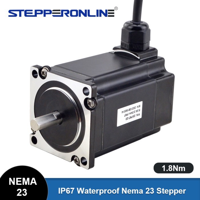 STEPPERONLINE Nema 23 Stepper Motor Waterproof IP67 1.8Nm 5A 2 Phase 1.8deg Nema23 Stepping Motor C