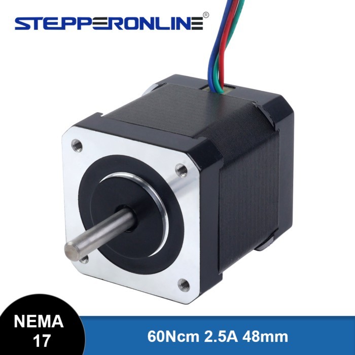 STEPPERERONLINE Nema 17 Stepper Motor 60Ncm Bipolar 1.8deg 2.5A 42x42x48mm 4 Wires for DIY CNC 3D P