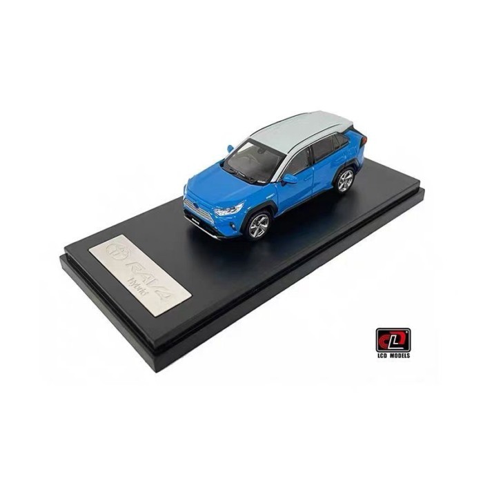 LCD 1: 64 Toyota RAV4 Blue Grey Top Alloy Closed Car Model