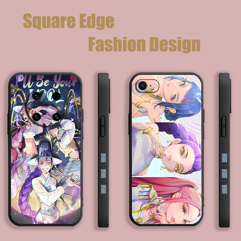 ปลอกสําหรับ OPPO A53 A76 A95 A96 A77 Reno6z Reno 7 4G Kpop Demon Hunters สีชมพูความงาม KLS07 เคสโทรศ
