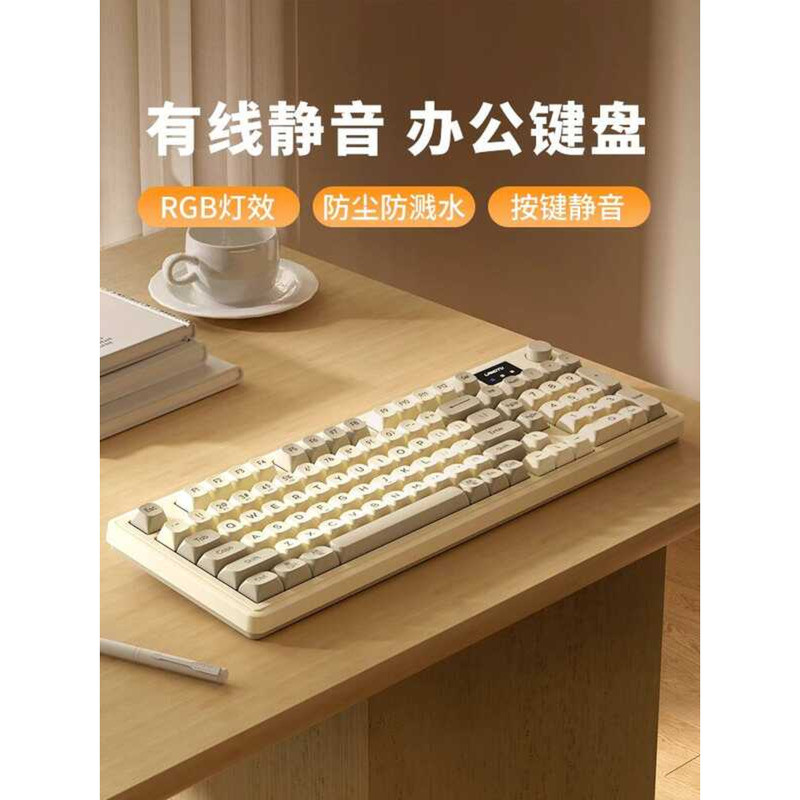 Shuangfeiyan L98 คีย์บอร์ดเงียบ RGB แบบมีสายสาวคอมพิวเตอร์สํานักงานโน๊ตบุ๊คกลรู้สึกเมาส์คีย์บอร์ดฝาค