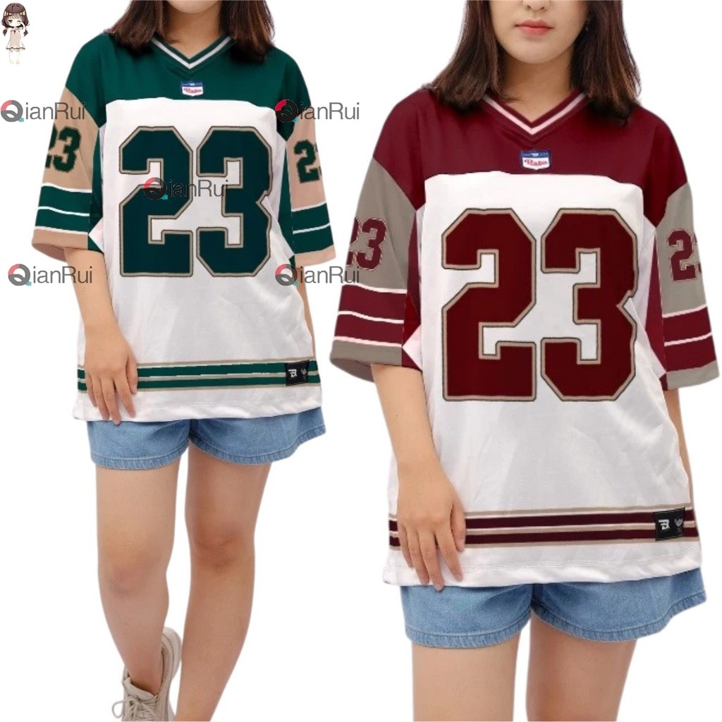 (มีเก็บเงินปลายทาง) Unisex Vintage Oversize Boxy Retro Streetwear Jersey Outfit / Ballet, Football, 