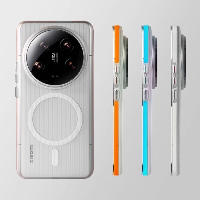 เคสแม่เหล็กเคลือบลูกฟูกใสกึ่งโปร่งใสกันลื่นกันกระแทกสําหรับ Xiaomi 14/15 Pro/Ultra