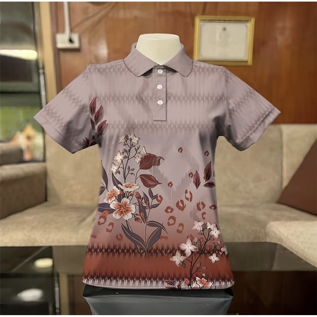 BOHEMIAN FLORAL PRINT HAWAIIAN SHIRT, สีผู้ชาย BLOCK LAPEL SHORT SLEEVE, CASUAL VACATION STYLE‌