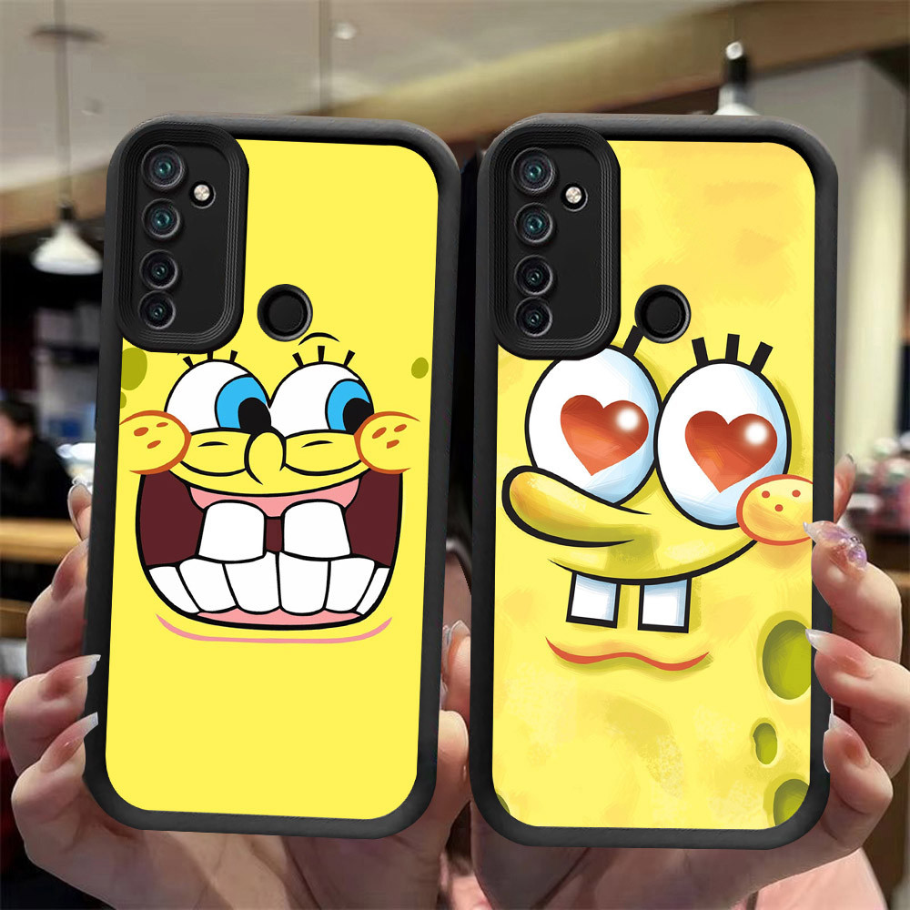J-2 Spongebob ดำขาวชมพูเคสโทรศัพท์หรับ Realme 5S Q 5 7i 5i C17 Pro