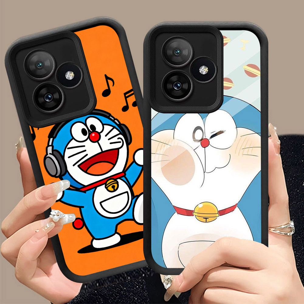 Q-6 Doraemon cute ขาวดำเคสโทรศัพท์หรับ Realme Note C63 C53 C51 60 C51S Narzo N53 50 C61 N63 60X ปกสี
