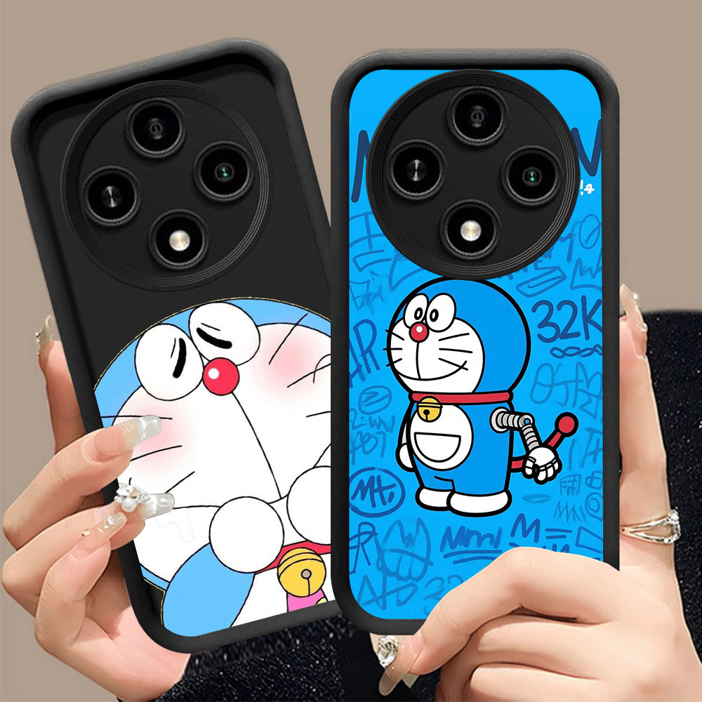 Q-27 Doraemon ขาวดำเคสโทรศัพท์หรับ Xiaomi POCO C75 C61 M2 X7 ปกสีชมพู