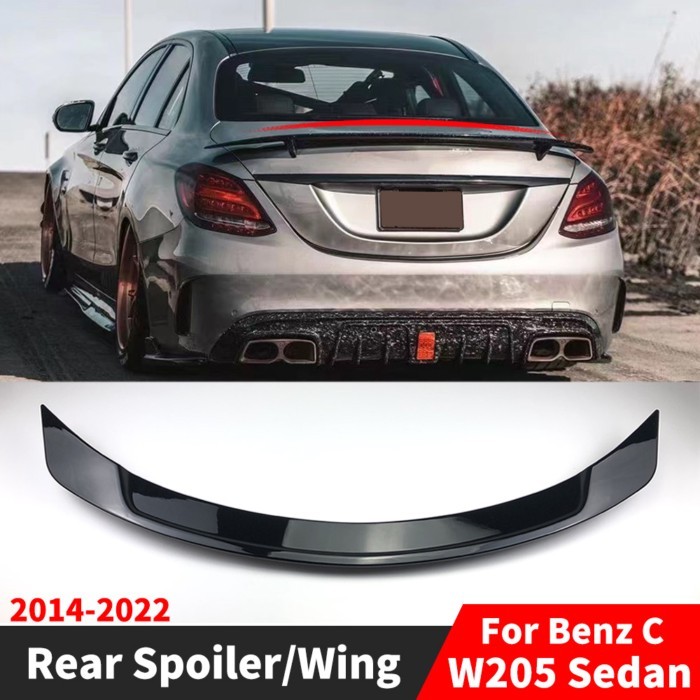 Rear Spoiler Wing Trunk Boot Lip Deflector For Mercedes W205 Benz C Sedan 2014-2022 and AMG C43 C63