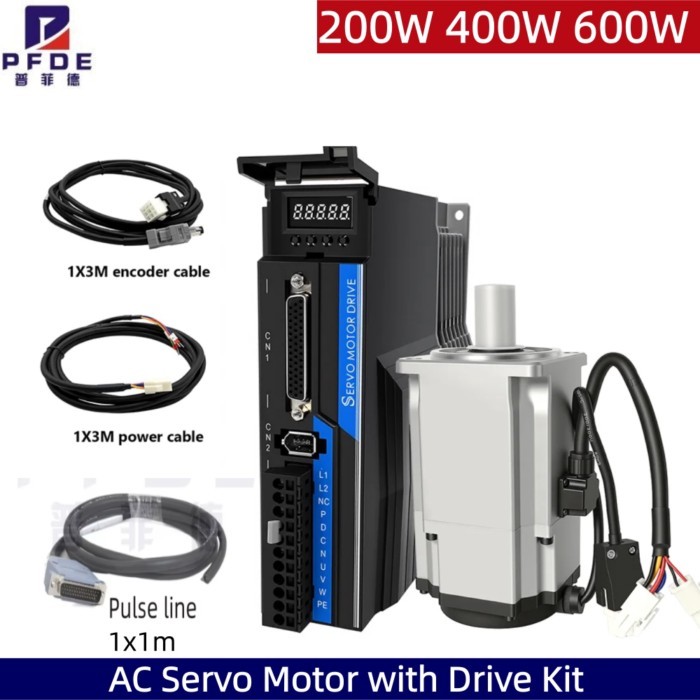 AC Servo Motor with Drive Kit 200W 400W 600W 3000rpm 60 Flange driver RS485 + 17-bit magnetic encod