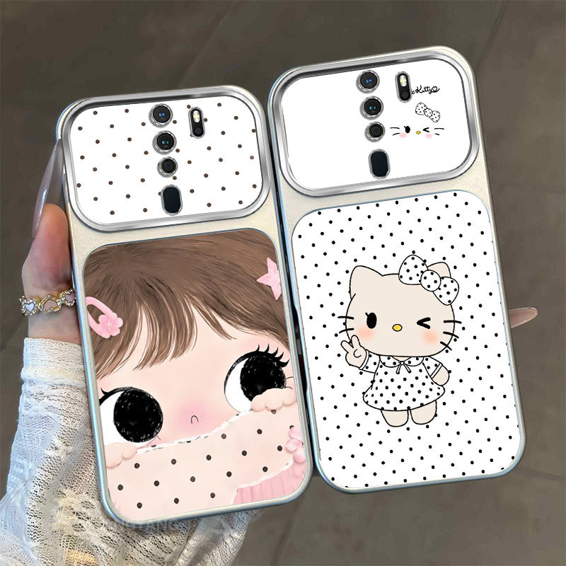 เคสสําหรับ OPPO A9 2020 A5 2020 Large Window Matte Advanced Silicone anti drop soft case with Cute girl pattern and Lens protection