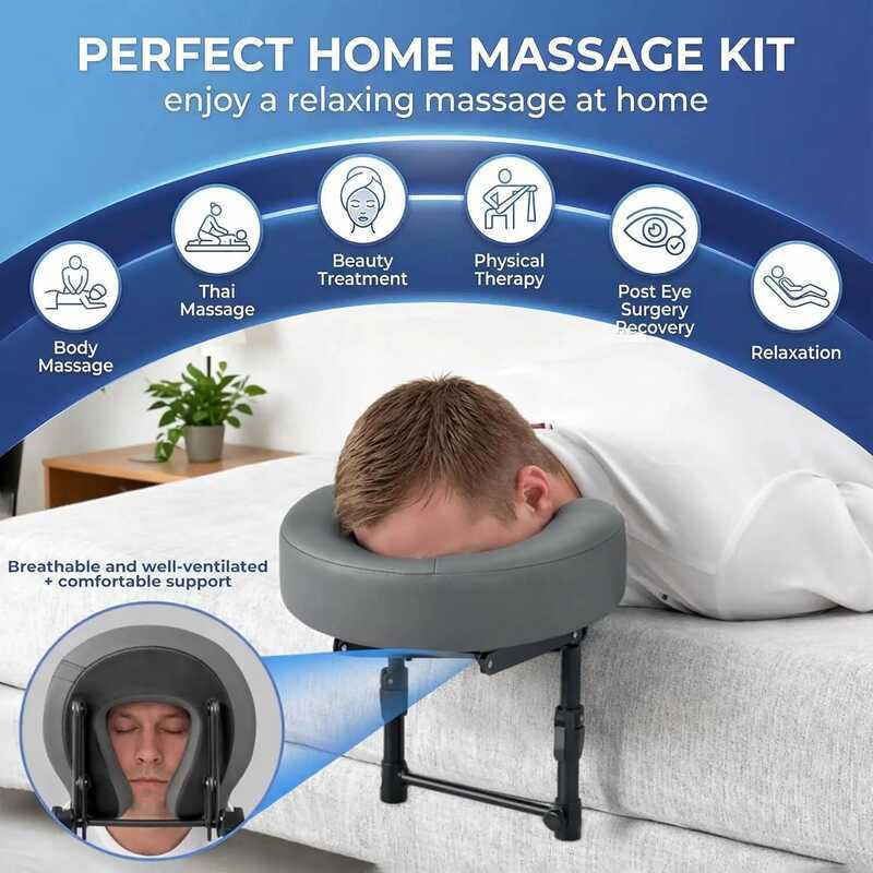 For Bed Foldable Adjustable Massage Memory Foam Face Cradle Home Bed Massage Head Holder With Face