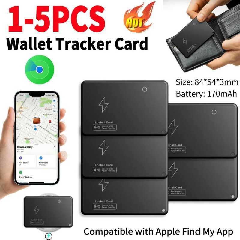 Wallet Tracker Card Anti-Loss Card Compatible With Find My App Wireless Charging Tracking Loion GPS