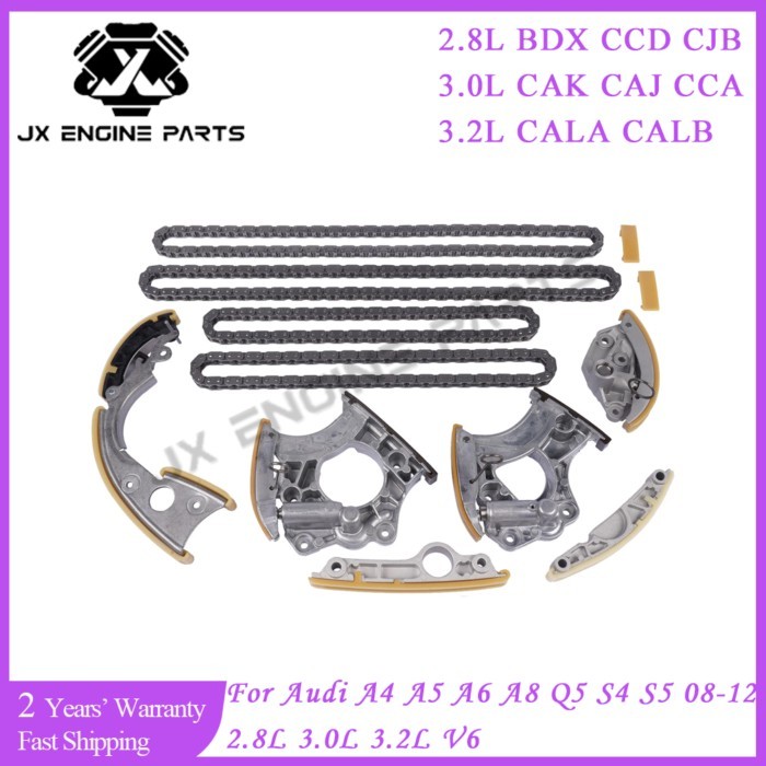 CAL Engine Rebuild Timing Chain Kit For Audi 2.8 3.0 3.2 A4 B8 A5 A6 C6 A8 Q5 S4 S5 08-12 2.8L 3.0L