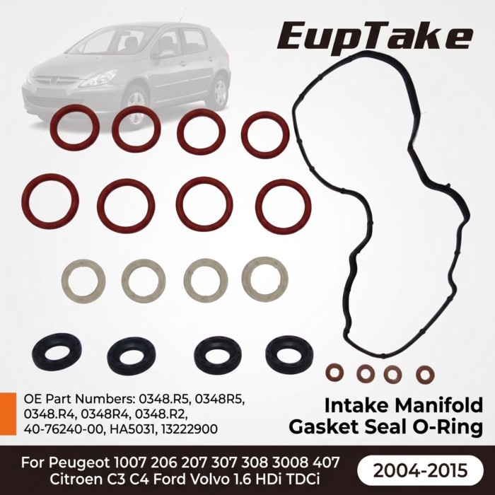 Intake Manifold Gasket Seal O-Ring 0348R5 0348R4 For Peugeot 1007 206 207 307 308 3008 407 Citroen