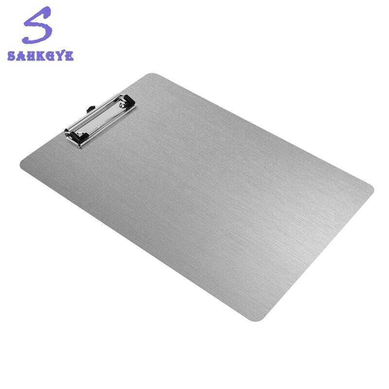 l Clipboard A4 Stainless Steel Clip Bill Storage Folder Writing File Board Menu Splint for Business