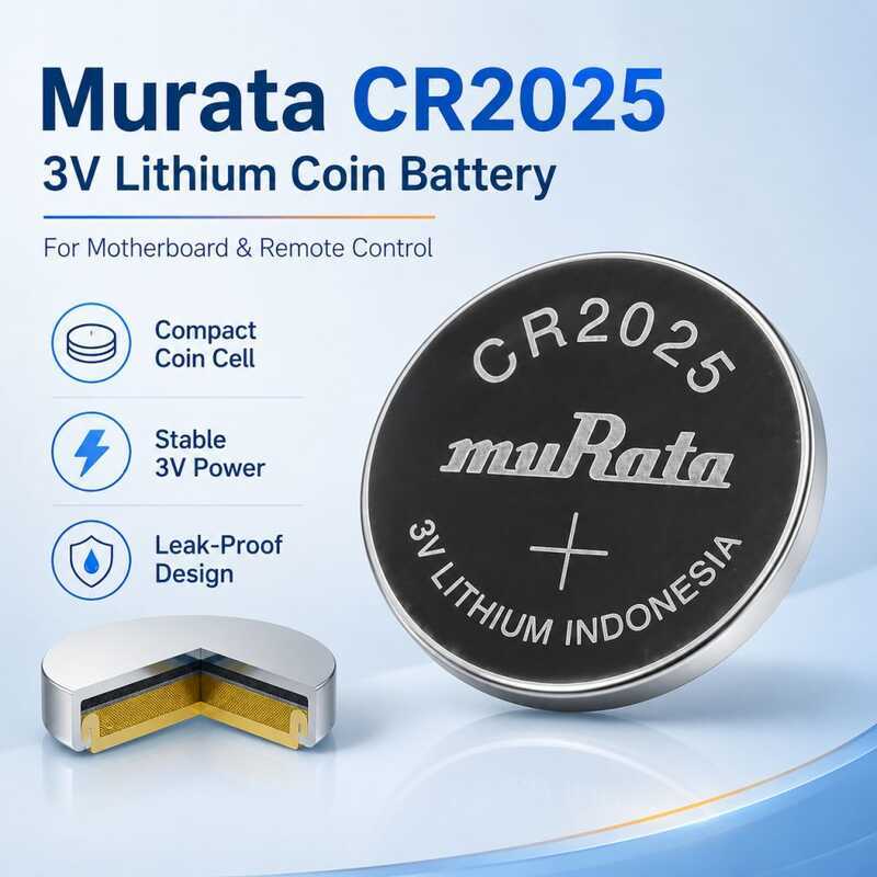 Murata Cr2025 Lithium 3V Button For Motherboard Remote Control Battery Dad