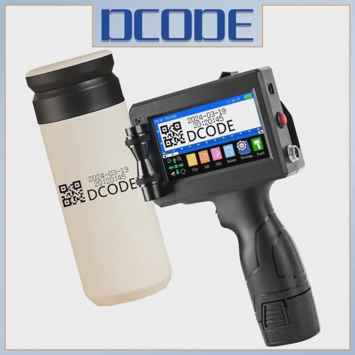DCODE 1750PLUS 12.7/25.4mm Portable Handheld Inkjet Printer Text QR Barcode Label Printer Batch Num