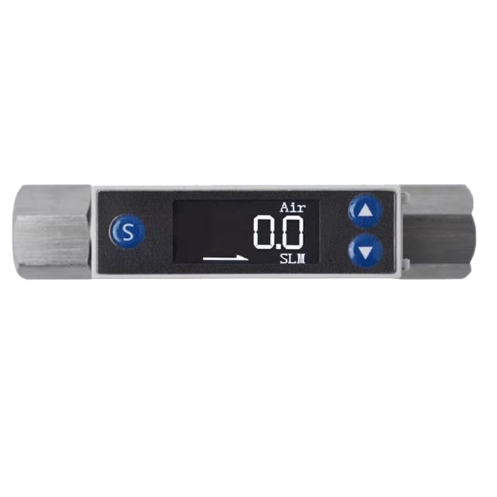 DC 24V Digital Thermal Gas Mass Flow Meter Sensor 0-200 Ml/min for Lab Use Compatible with Air/O2/N