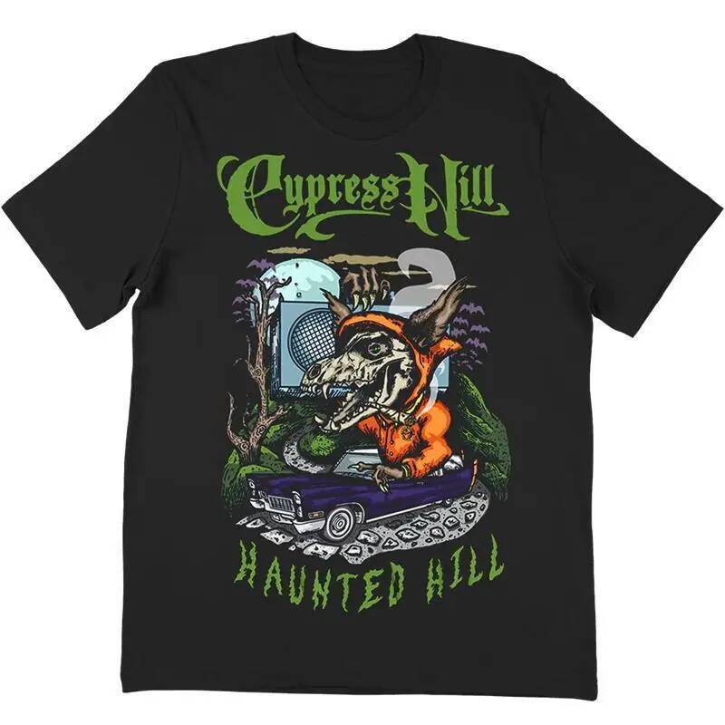 Cypress Hill Band Haunted Hill Tour ผ้าฝ้ายสีดําเสื้อยืดขนาดเต็ม SG134