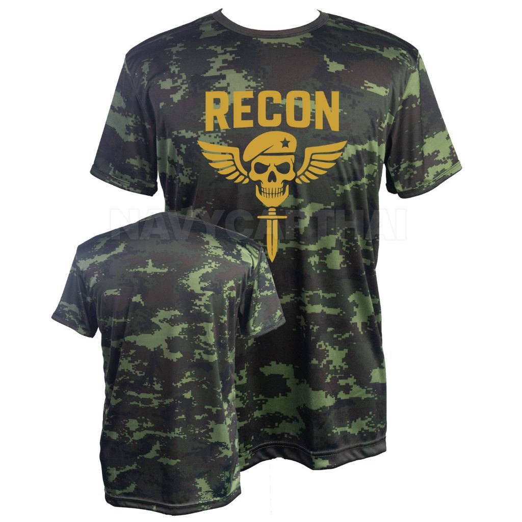 เสื้อยืด RECON ลายทหาร ผ้าไมโคร ระบายอากาศดี มี 5 สี