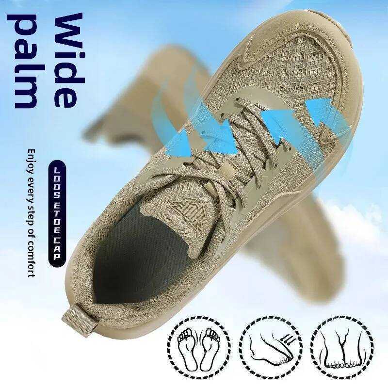 C Unisex Wide Foot Running Shoes Breathable Soft Bottom Sports Shoes Summer 4E Wide Lasting Net Fac
