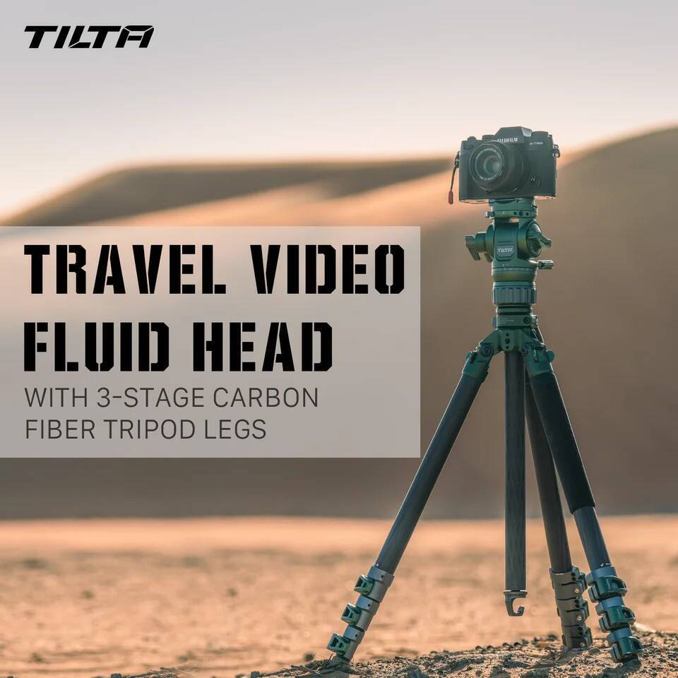 TILTA VT05 ขาตั้งกล้อง Travel Video Fluid Head ขาขาตั้งกล้องคาร์บอนไฟเบอร์ 3 ขั้นตอน (5KG) TT-VT05-F