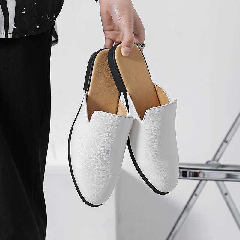C White Men’S Half Shoes For Men Shoes Mules Casual Designer Shoes Fashion Loafers Ury Black Slippe