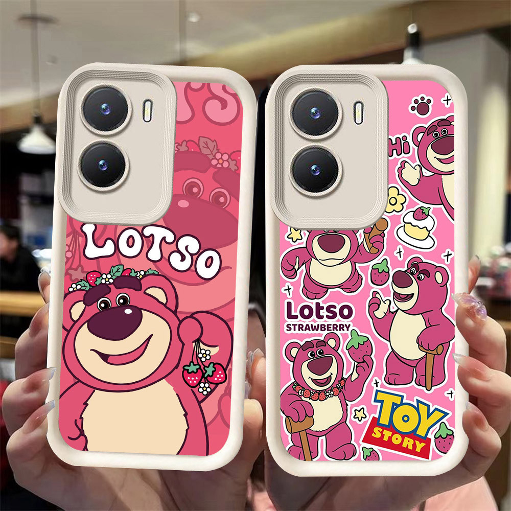 J-23 Lotso ดำขาวชมพูเคสโทรศัพท์หรับ VIVO Y15S Y02S Y15A Y16 Y01A Y01 IQOO Z7i