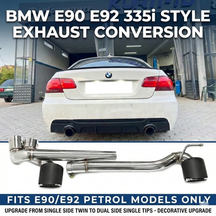 Dual Exit Muffler Tip For BMW E90 E92 2006-2012 325i 330i 328i, 335i Style Conversion Exhaust Pipe