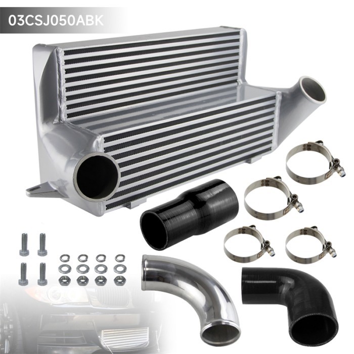 Aluminum 7.5" Bar & Plate Intercooler Kit for BMW 135i 335i/xi 335 E82 E90 E91 E92 E93 N54&N55 Twin