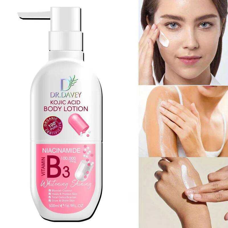 DR.DAVEY Kojic Acid Body Lotion 500ml ความจุขนาดใหญ่พร้อมกลิ่นหอมยาวนาน สดชื่นและให้ความชุ่มชื้นโดยไ