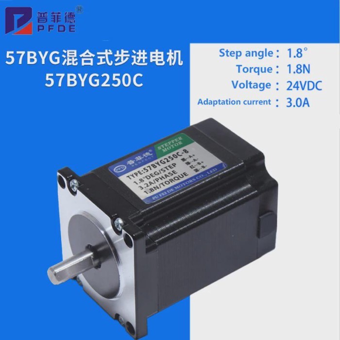 PFDE Nema 23 Stepper Motor 1.9Nm 2.8A 57x76mm Stepper Nema23 Bipolar Motor 6.35mm/8mm Shaft 4-lead