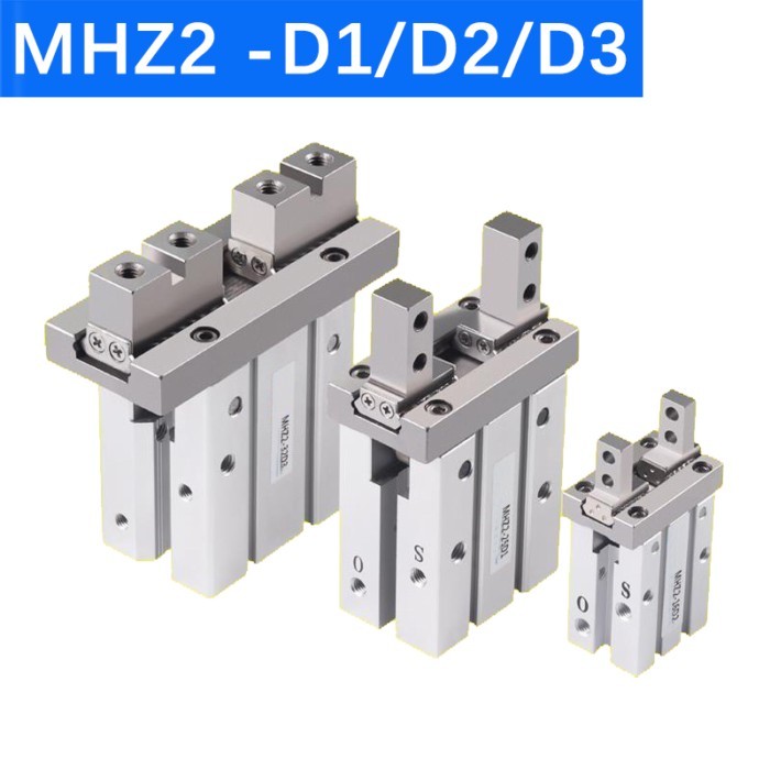 MHZ2 Pneumatic Finger Cylinder Parallel Gripper MHZ2-10/16/25/32/40D1/D2/D3 Side Thread  Aluminium