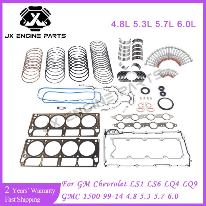 Engine Piston Ring Bearing Gasket Set For GM Chevrolet LS1 LS6 LQ4 LQ9 Silverado Express 3500 GMC 1
