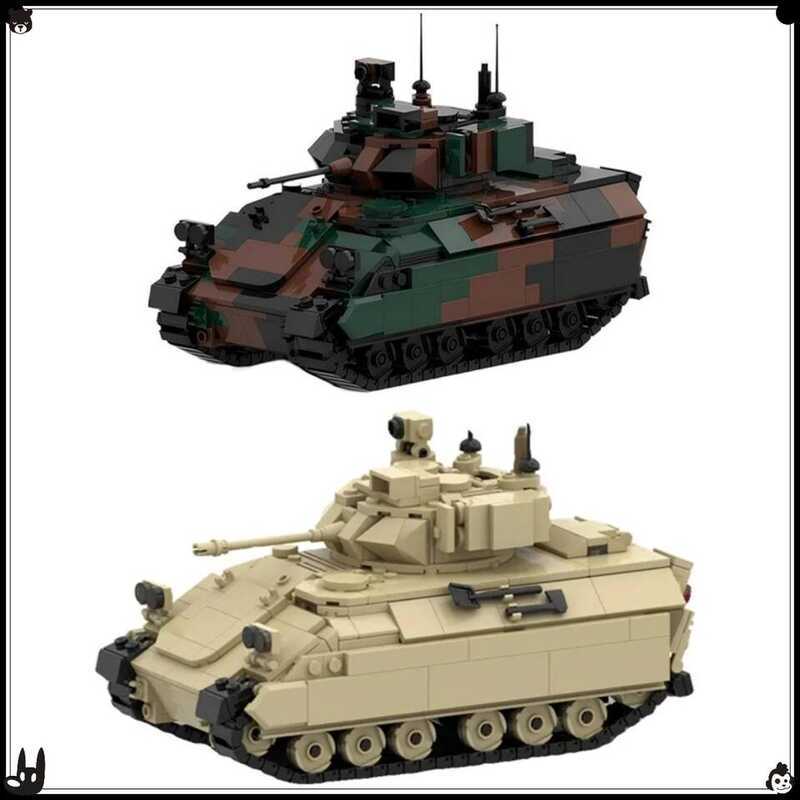 eries Tracked Armored Reconnaissance Vehicle Building Blocks Set M3a3 Bradley Tank Model Boy's Toys