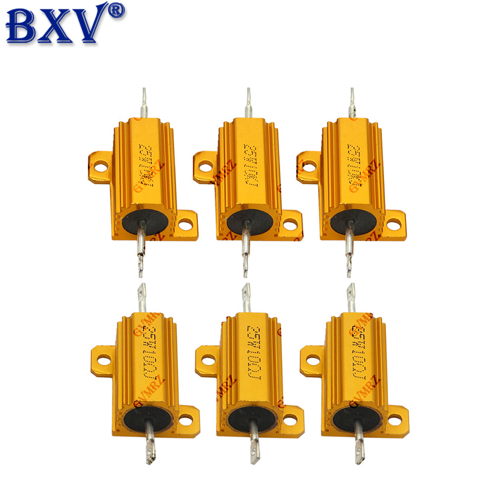 25W อลูมิเนียม Power Resistor Wirewound ประเภทสารพันค่าโอห์มสําหรับวงจรอิเล็กทรอนิกส์ 10K 30K 25R 4.