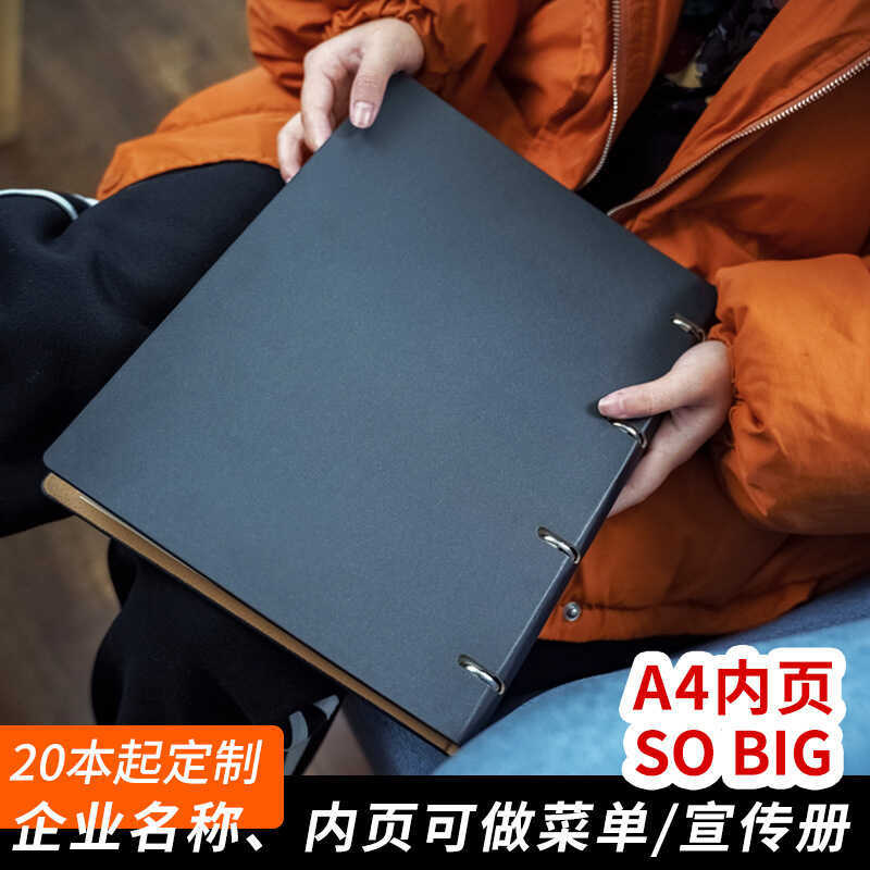 High-End เปลี่ยนสีหนังด้านข้าง Hollow A4 หลวม leaf Notepad Notepad สูตรโน้ตบุ๊คที่กําหนดเองโลโก้