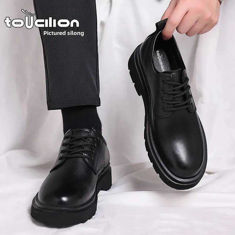 C Men's Soft Leather Breathable Casual Shoes Spring Autumn Season Comfortable PU Sole Business Form