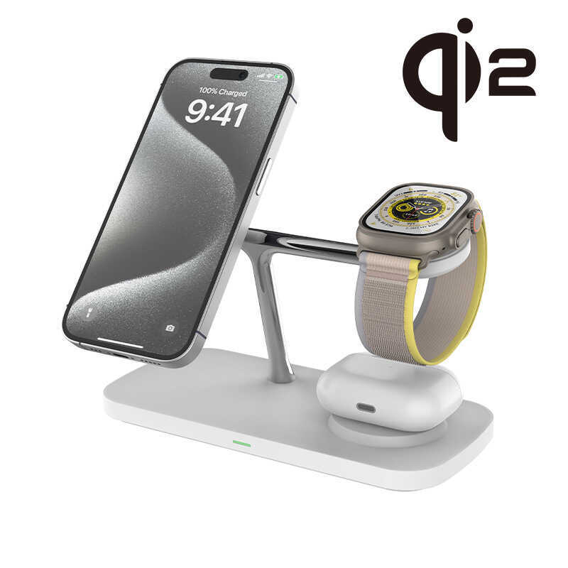 Magnetic Three-in-One Wireless Charger Q i 2 1 5 W Bracket เหมาะสําหรับ iPhone Fast