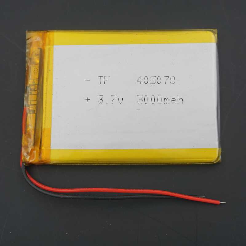 แบตเตอรี่ลิเธียมโพลิเมอร์แบบชาร์จได้ 3.7V 3000 mAh 11.1Wh รุ่น 405070 สำหรับ GPS ลำโพง กล้องติดรถยนต