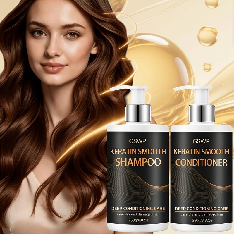 GSWP Keratin Shampoo Conditioner Set, Deep Conditioning Hair, Moisturizing & Smoothing Hair.Reducing